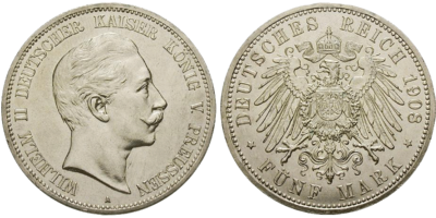 5 Mark Münze Königreich 1901 J 106 Preußen Muenzen eu