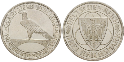 Reichsmark Rheinlandr Umung J Weimarer Republik