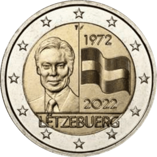 2 Euro Flagge Luxemburg 2022
