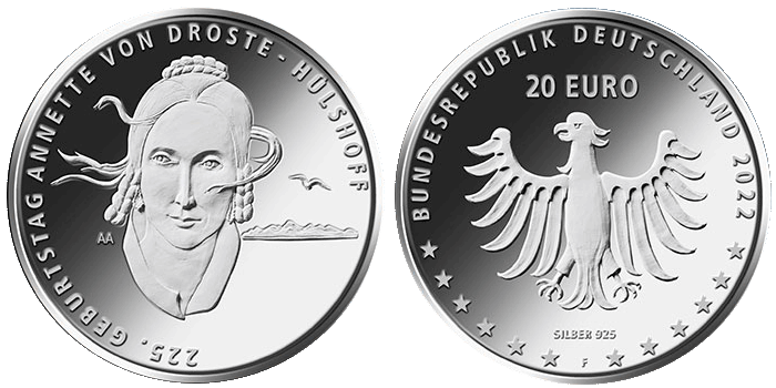 20 Euro Droste-Hülshoff Deutschland 