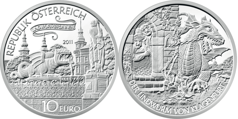 10 Euro Lindwurm Österreich 