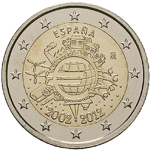 2 Euro Bargeld Spanien 2012