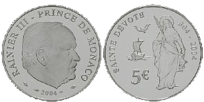 5 Euro Devota Monaco 