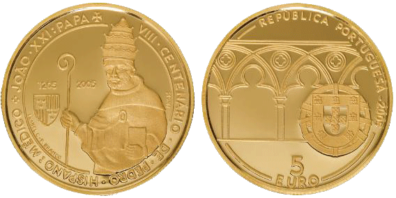 5 Euro Gold Papst Johannes Portugal 