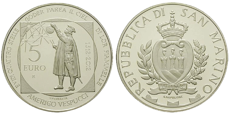5 Euro Vespucci San Marino 