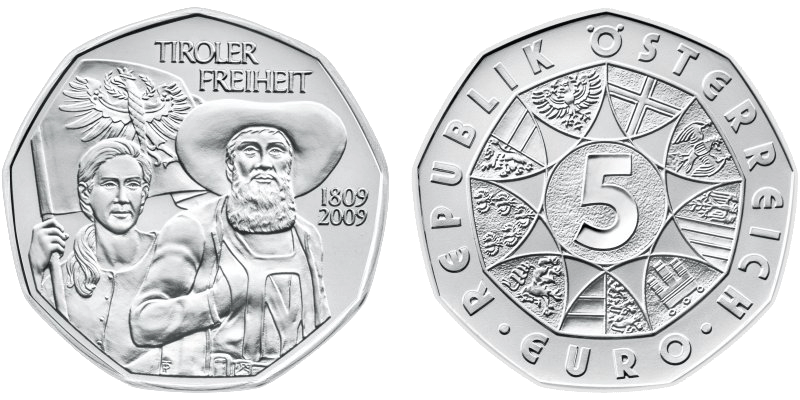 5 Euro Tiroler Freiheit Österreich 