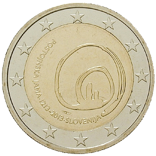 2 Euro Höhlen Postojna Slowenien 2013