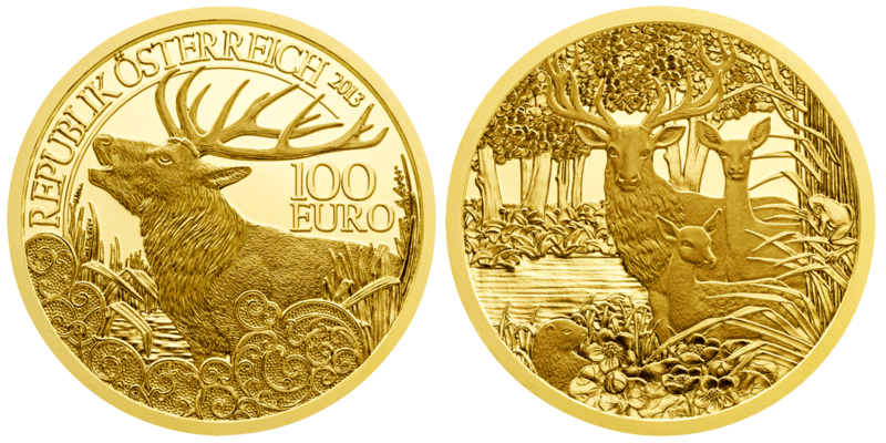 100 Euro Rothirsch Österreich 
