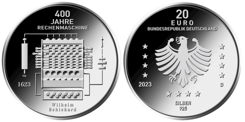20 Euro Rechenmaschine Schickard Deutschland 