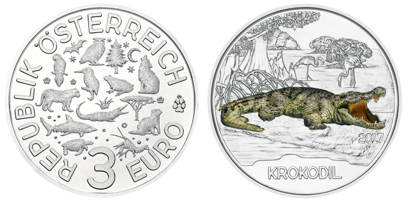 3 Euro Krokodil Österreich 