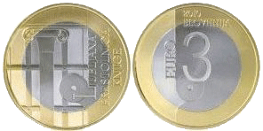 3 Euro Ljubljana Slowenien 