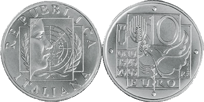 10 Euro Vereinte Nationen Italien 