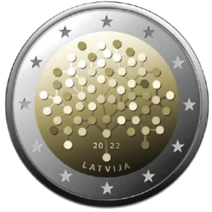 2 Euro Latvijas Banka Lettland 2022