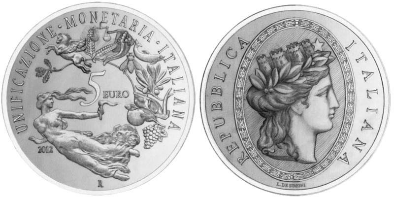5 Euro Währungsunion Italien 