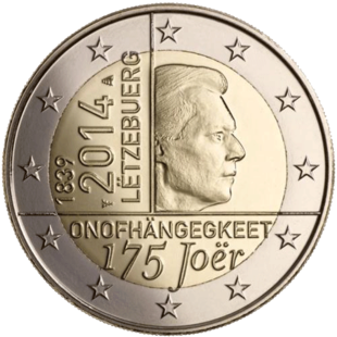 2 Euro Unabhängigkeit Luxemburg 2014