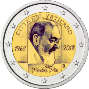 2 Euro Pater Pio Vatikan 2018