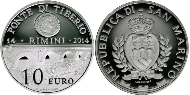 10 Euro Brücke Tiberius San Marino 