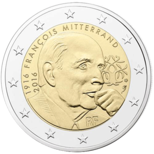 2 Euro Mitterrand Frankreich 2016
